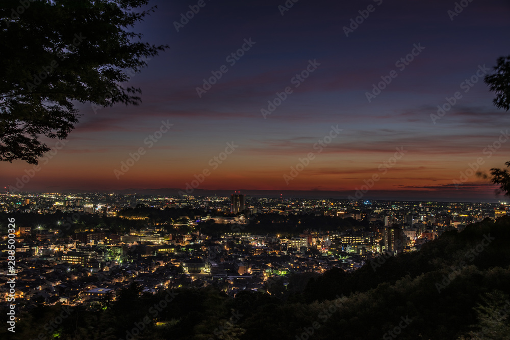 金沢・卯辰山から見る夜景