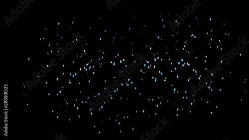 Confetti falling soft and beautiful in the colors blue and white with Alpha channell for party and celebrations