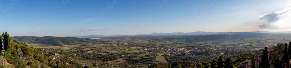 panoramic view from the city of cortona