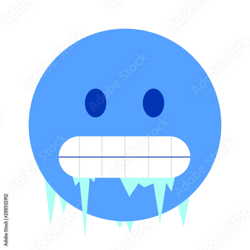 Freezing face emoji vector