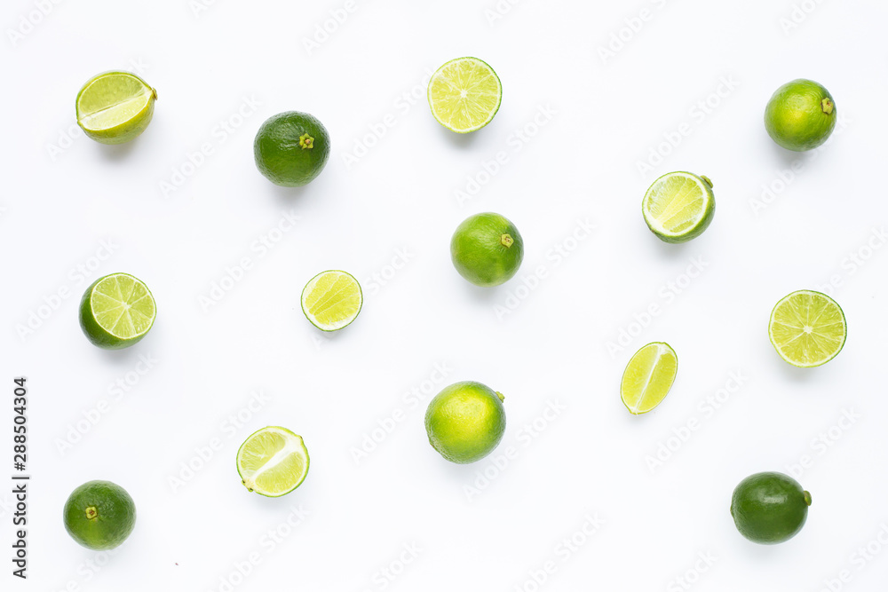 Limes isolated on white background. Limes isolated on white background.