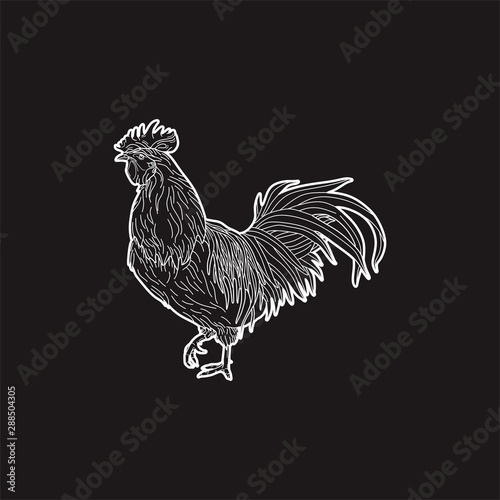 Animal Rooster White Line Nature Farm Agriculture Business Company Stock Vector Logo Design Template