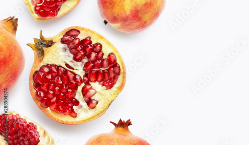 Pomegranate isolated on white background.
