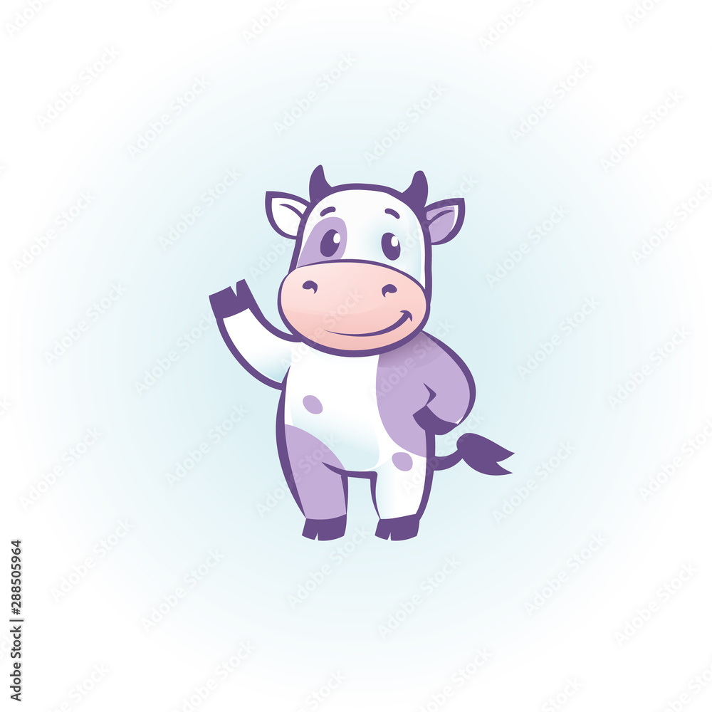 funny cow cartoon character