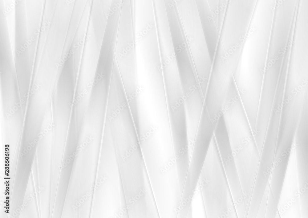 Obraz premium Abstract white glossy smooth stripes elegant background. Vector technology design