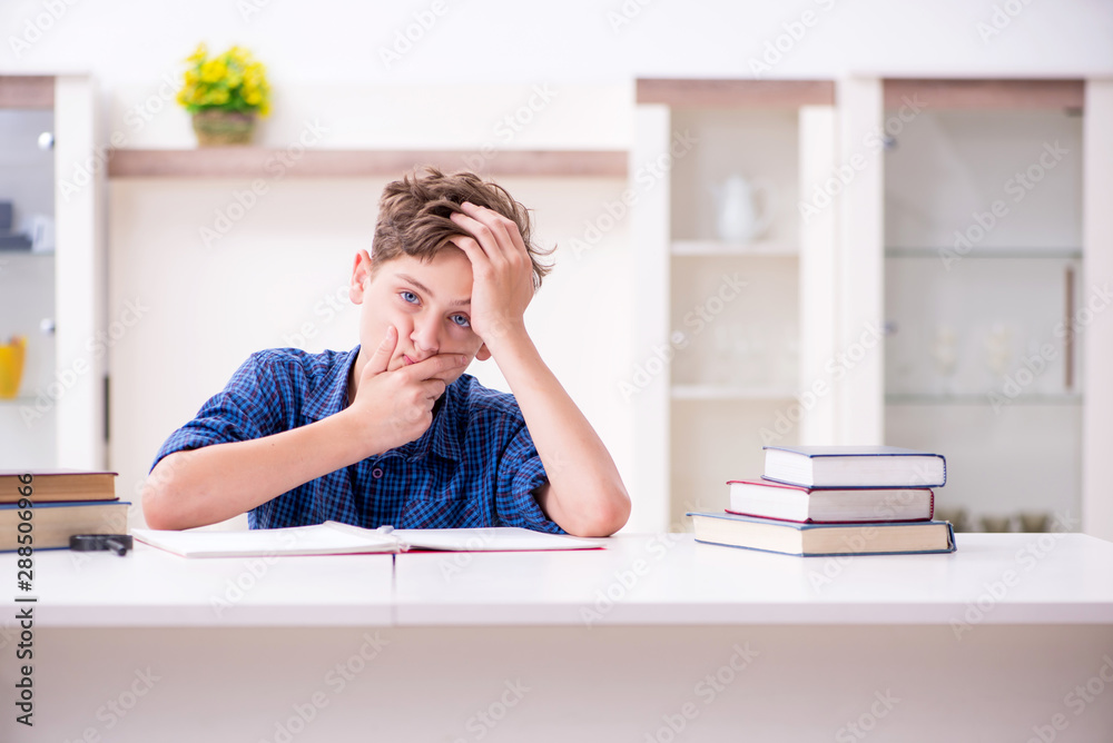 Kid preparing for school at home Kid preparing for school at home