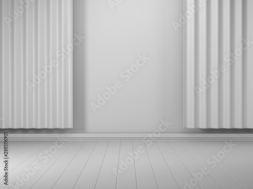 3d render image of white mockup podium background. © Sataporn