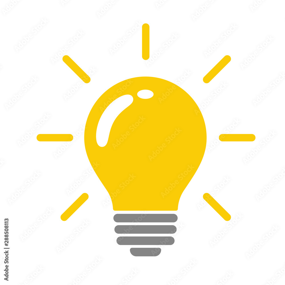 Light bulb vector icon The yellow light bulb that represents the idea