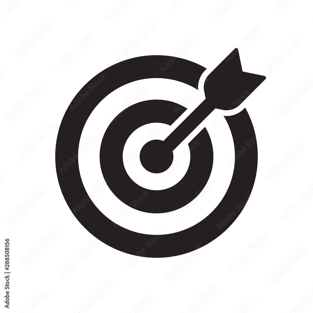 Vector icon goal. Arrows that successfully hit a target. vector de