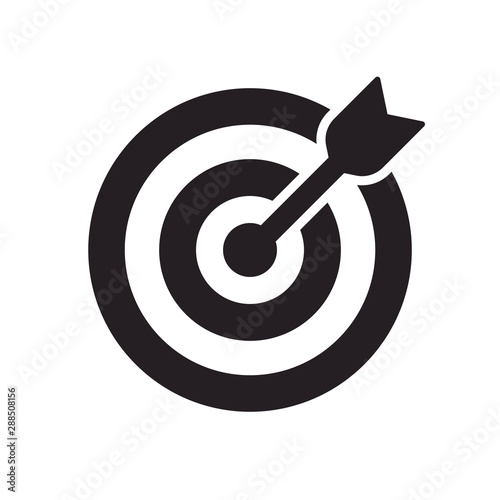 Vector icon goal. Arrows that successfully hit a target.