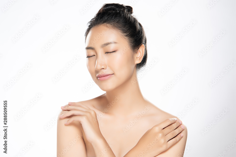 Beautiful Young Asian Woman with Clean Fresh Skin, Beautiful Young Asian Woman with Clean Fresh Skin,