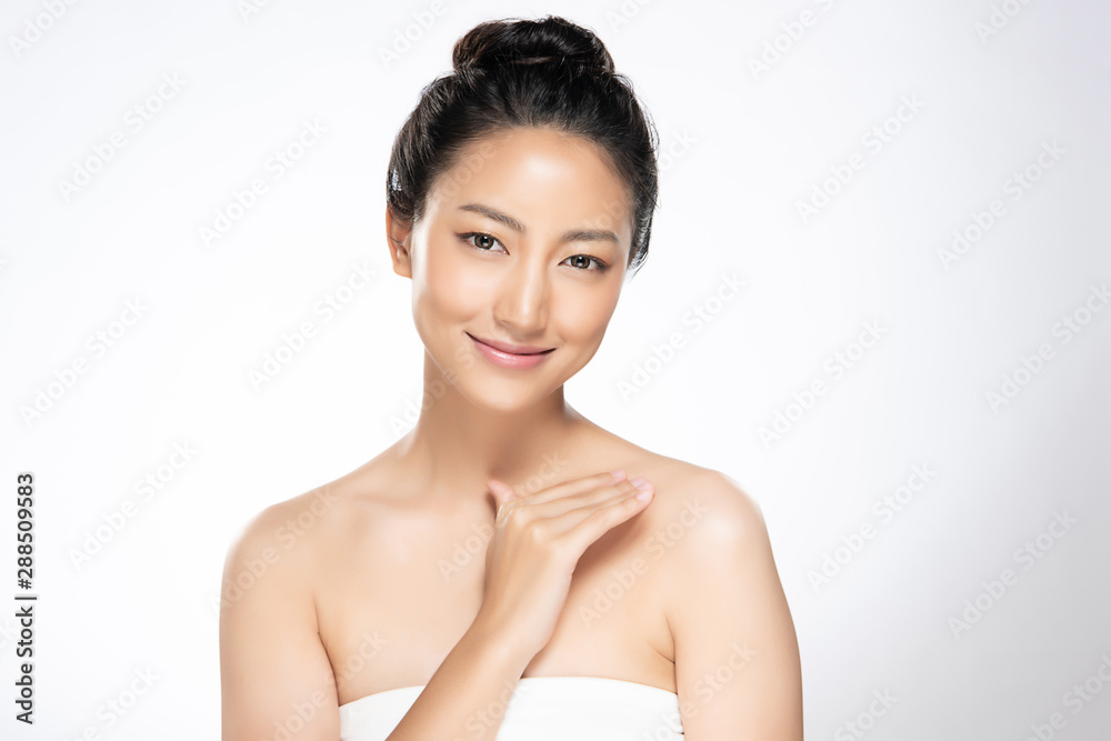 Beautiful Young Asian Woman with Clean Fresh Skin, Beautiful Young Asian Woman with Clean Fresh Skin,