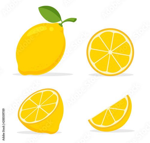Yellow lemon vector. Lemon is a fruit that is sour and has high vitamin C. Helps to feel fresh.