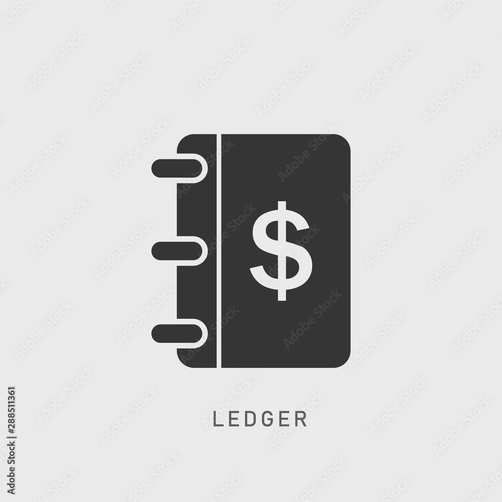 Ledger icon. EPS file. New trendy ledger vector illustration symbol - EPS file Ledger icon. EPS file. New trendy ledger vector illustration symbol - EPS file