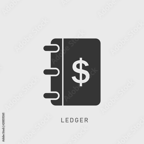 Ledger icon. EPS file. New trendy ledger vector illustration symbol - EPS file