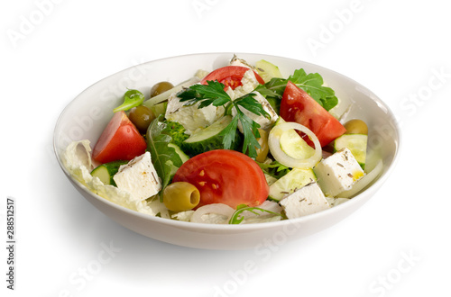 Greek Salad, Horiatiki or Village Salad with Feta Cheese