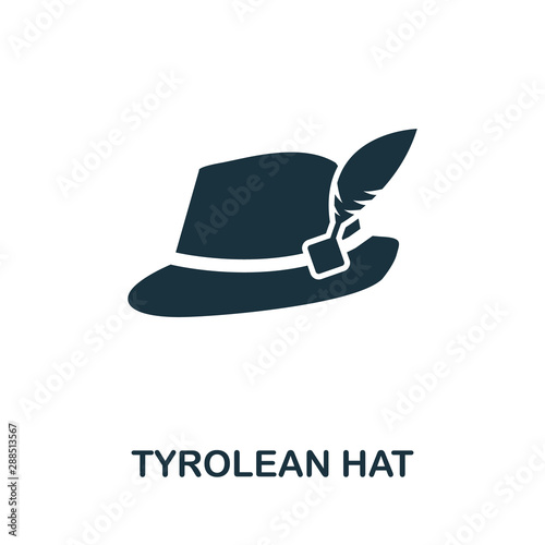 Tyrolean Hat vector icon symbol. Creative sign from oktoberfest icons collection. Filled flat Tyrolean Hat icon for computer and mobile