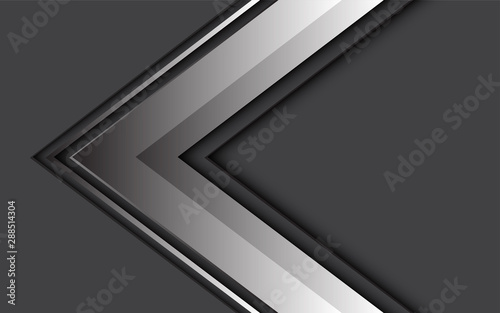 Abstract grey arrow direction on dark design modern futuristic background vector illustration.