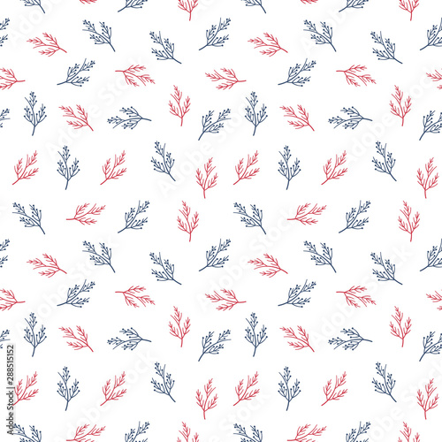 Christmas branch seamless pattern on white background © Pixasquare