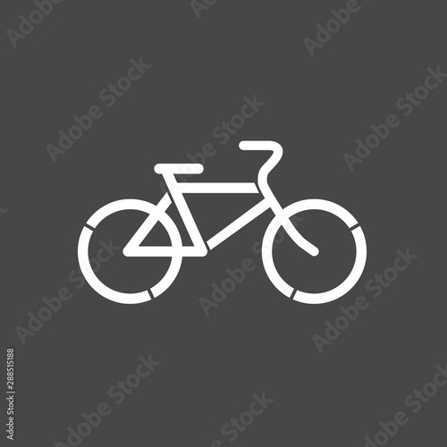 Bicycle road sign painted on the pavement. Vector bicycle sign on the road.