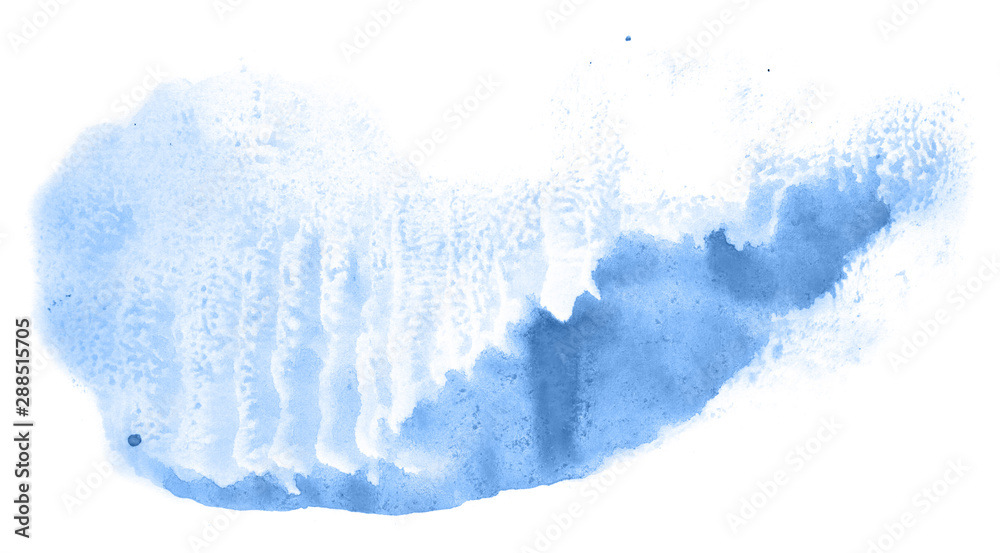 Abstract watercolor background hand-drawn on paper. Volumetric smoke elements. Blue color. For design, web, card, text, decoration, surfaces. Abstract watercolor background hand-drawn on paper. Volumetric smoke elements. Blue color. For design, web, card, text, decoration, surfaces.