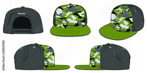 Set of vector template cap mockup