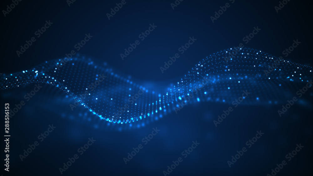 Technology digital wave background concept. Stock Illustration | Adobe ...