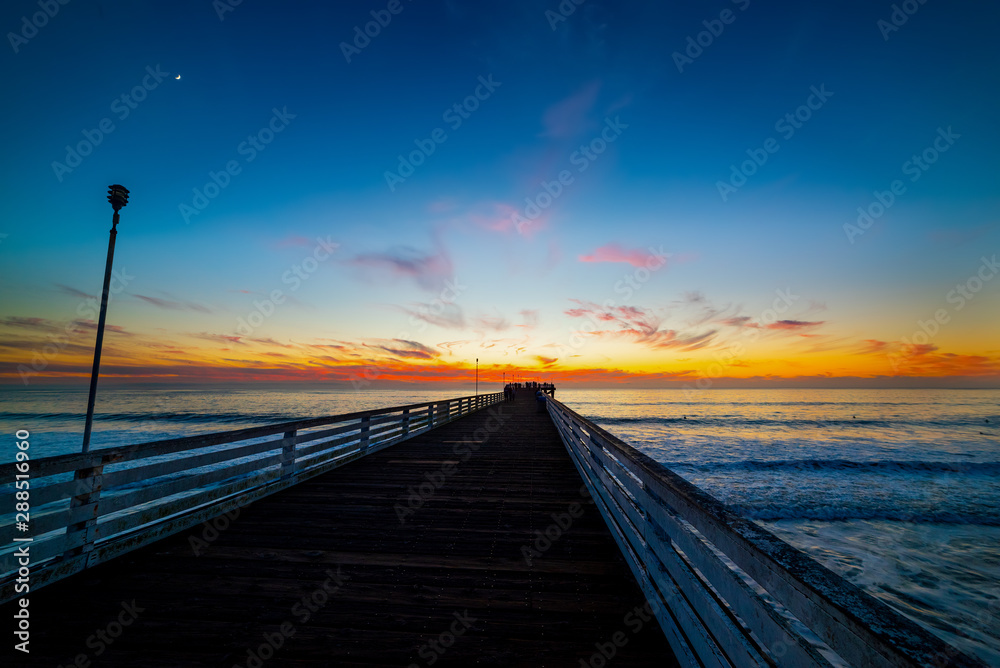 Wooden pier in Pacific Beach in San Diego