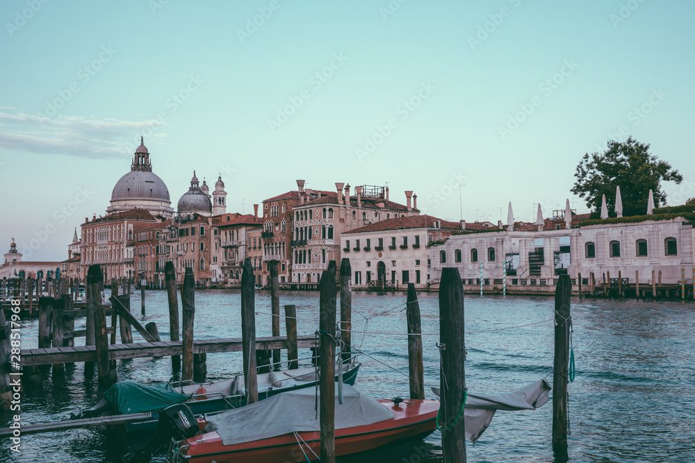Panoramic view of Venice grand canal view with historical buildings