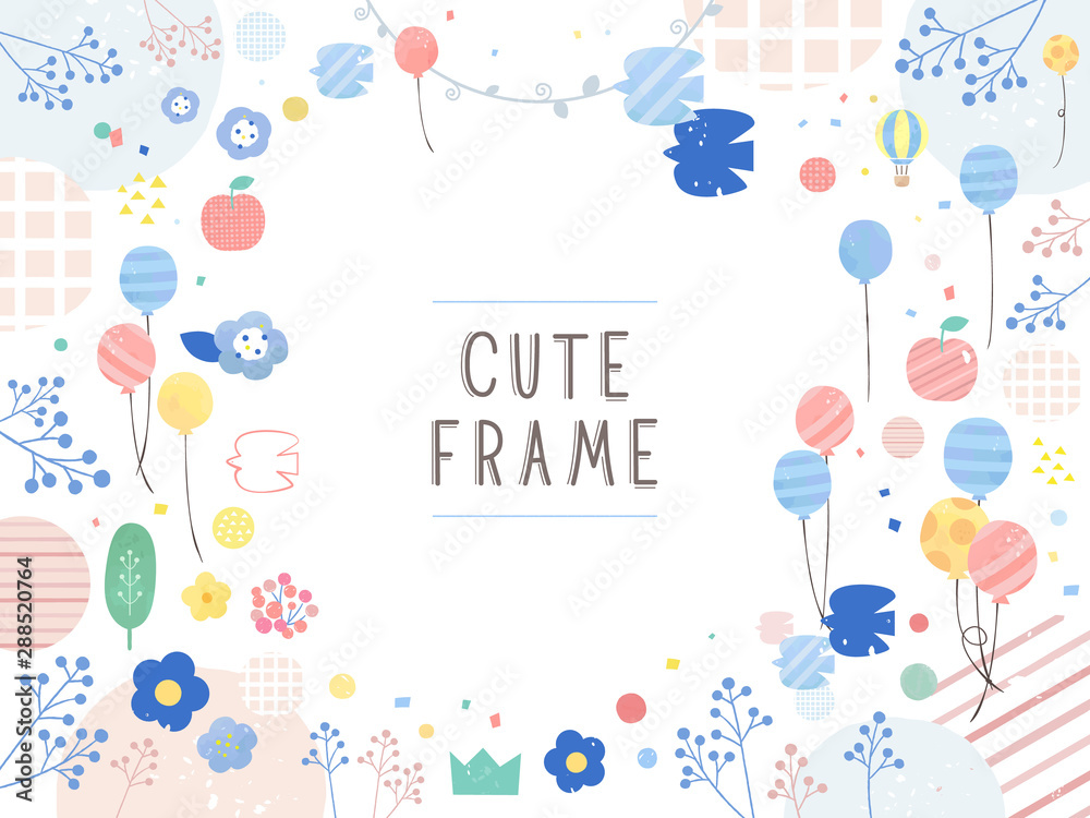 かわいいナチュラルな背景フレームのイラスト素材 Stock Vector Adobe Stock