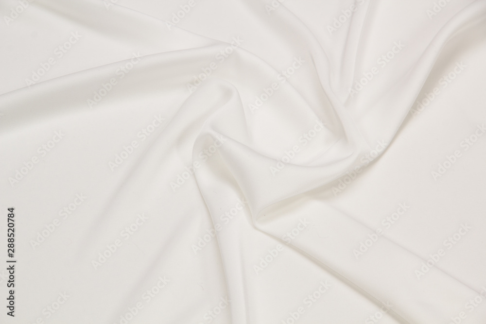 White silk fabric. Texture of silk fabric.