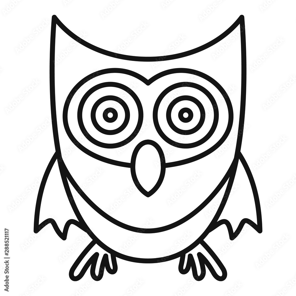 Cute owl icon. Outline cute owl vector icon for web design isolated on white background Cute owl icon. Outline cute owl vector icon for web design isolated on white background