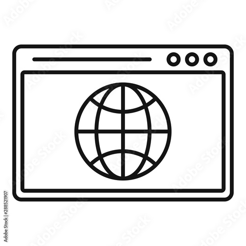 Hosting domain icon. Outline hosting domain vector icon for web design isolated on white background