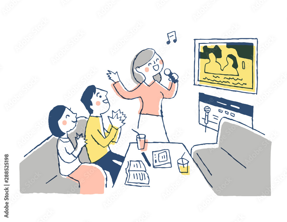 カラオケを楽しむ男女 ピンク Stock イラスト Adobe Stock カラオケを楽しむ男女 ピンク Stock イラスト Adobe Stock