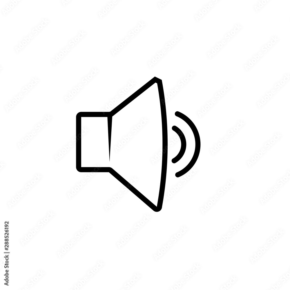 Sound icon vector, Speaker sign Isolated on white background. listening to music, Volume on off concept. Audio waves. Flat style for graphic design, logo, Web site, social media, UI, mobile app, EPS Sound icon vector, Speaker sign Isolated on white background. listening to music, Volume on off concept. Audio waves. Flat style for graphic design, logo, Web site, social media, UI, mobile app, EPS