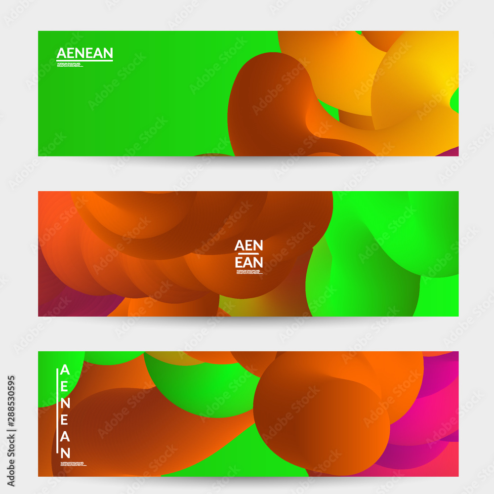 Bright colored sale advertisement templates with liquid shape
