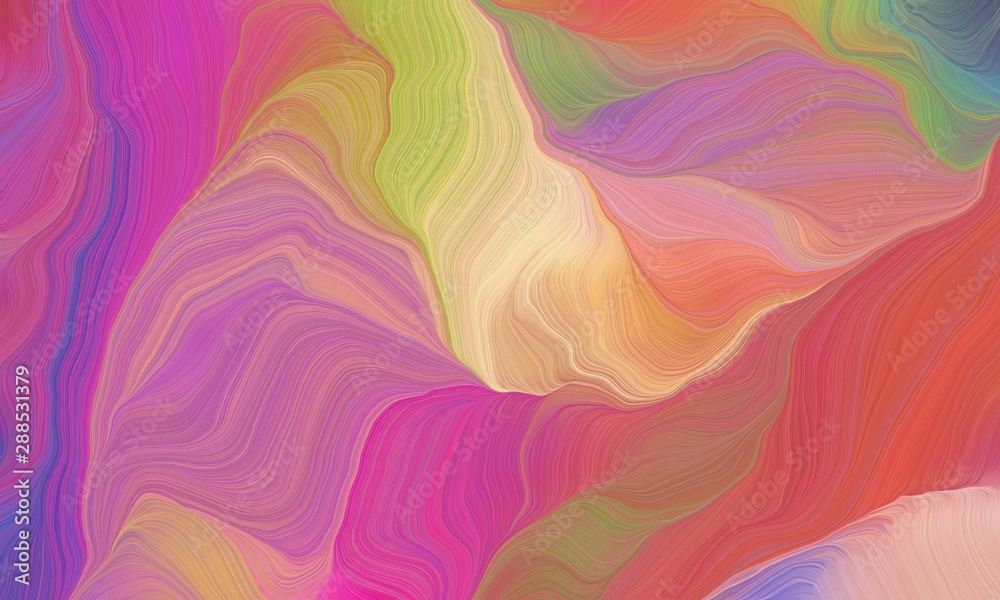 Obraz premium curved contemporary lines waves with pale violet red, burly wood and slate gray colors. modern illustration can be used for canvas, poster, graphic or wallpaper