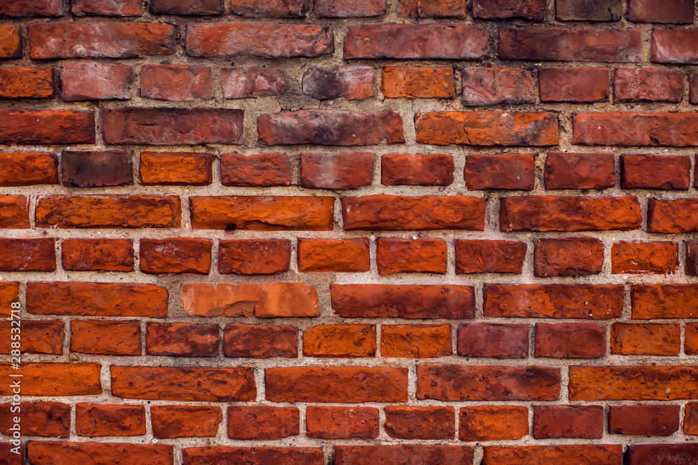 Red bricks wall background. Old building surface Red bricks wall background. Old building surface