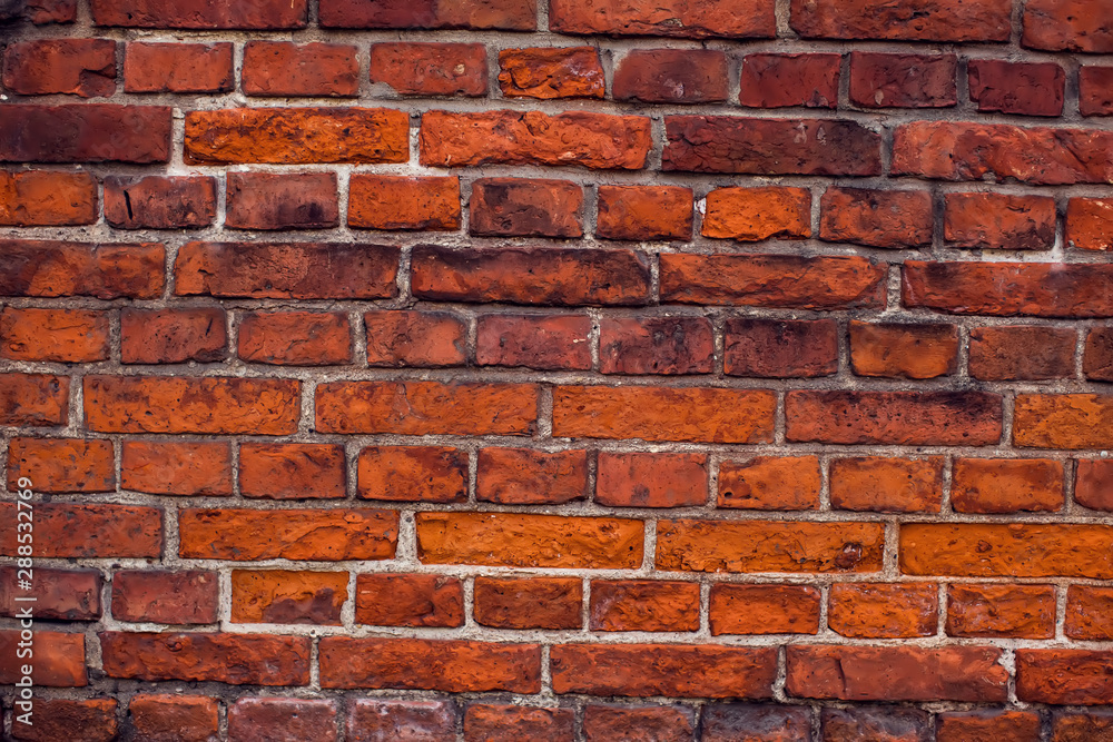 Red bricks wall background. Old building surface Red bricks wall background. Old building surface