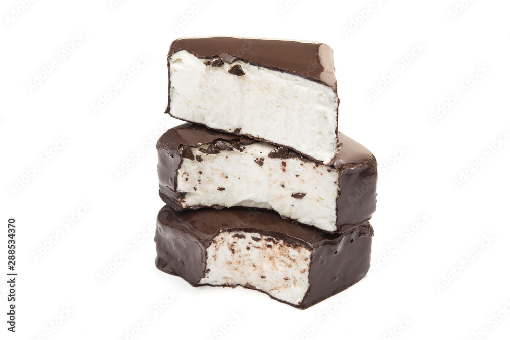 Chocolate souffle candy isolated Chocolate souffle candy isolated