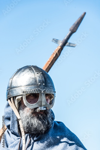 VIKING ON THE ROCKS with armor photo