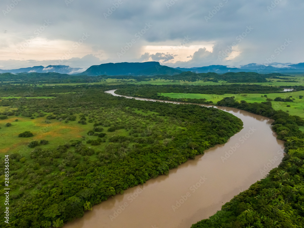 Beautiful aerial view of the Tempisque River in Palo Verde Nacional Park Beautiful aerial view of the Tempisque River in Palo Verde Nacional Park
