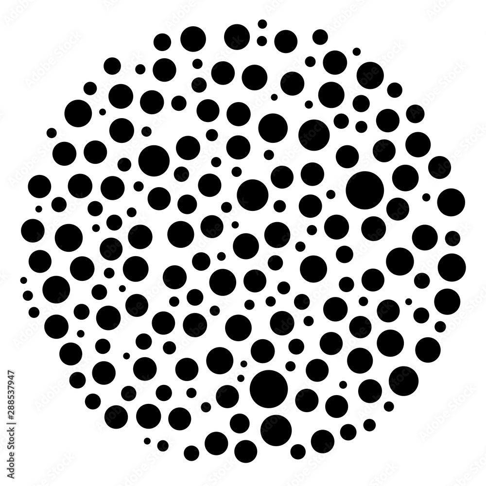 Random circles, dots. Pointillist polka-dots. Scattered circles design element Random circles, dots. Pointillist polka-dots. Scattered circles design element