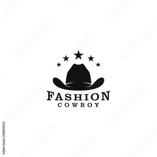 Cowboy hat logo design - silhouette simple