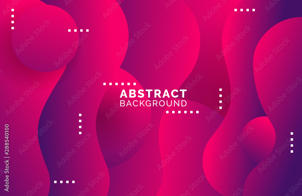 Naklejka Abstract liquid background with vibrant gradient color. Abstract liquid shapes composition. Eps10 vector.