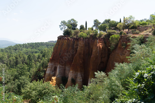 Colorful rock formations ocher in Colorado Provenzal Provence luberon France