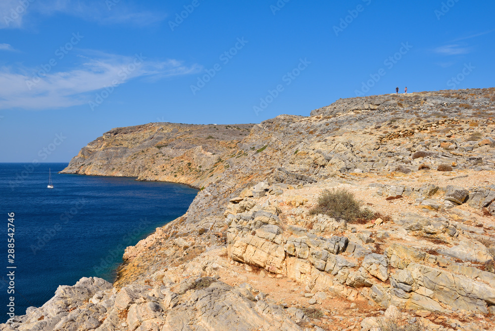 Heronissos coast at the north edge of Sifnos. Cyclades islands, Greece