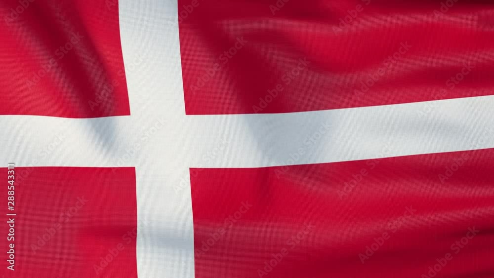 Official flag of Denmark in the wind. 4K video Official flag of Denmark in the wind. 4K video