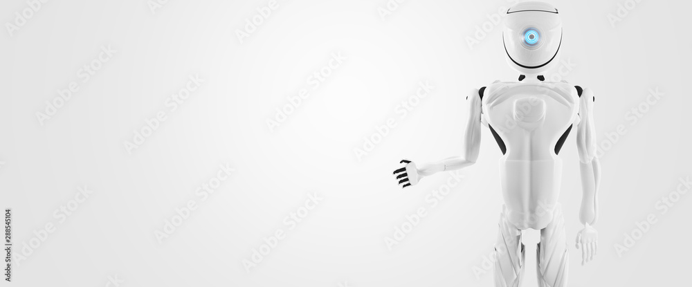Fototapeta premium artificial intelligence robot white modern 3d-illustration