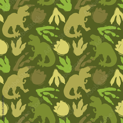 Abstract seamless vector pattern for girls, boys, clothes. Creative background with Jurassic period, dinosaur creative Funny wallpaper for textile and fabric. Fashion style. Colorful bright